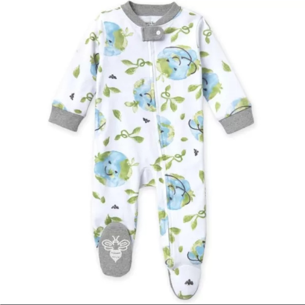 Burt's Bees Baby Organic Blue and Green Footie